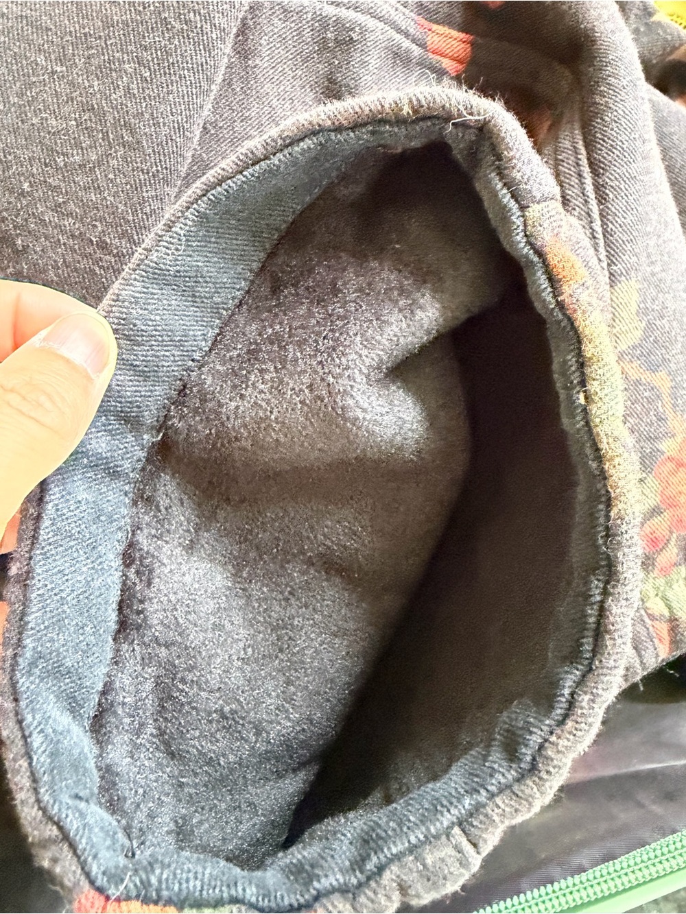 Floral Print Drawstring Sweatpants - Charcoal with Orange Flowers - Picture 8 of 9